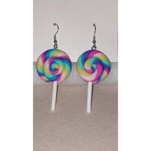 Lollipop Dangling Pierced Earrings Multicolored